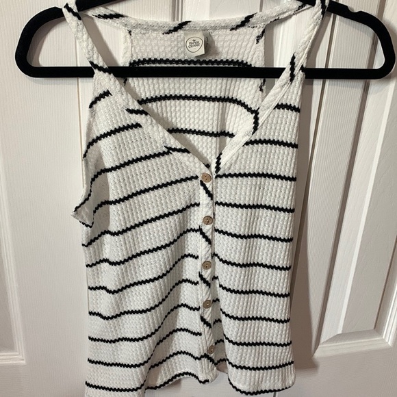Paper Crane Soft Knitted White Tank Top with Black Stripes US Size Small - Picture 2 of 5